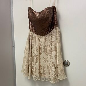 Sequin Bodice Floral Dress